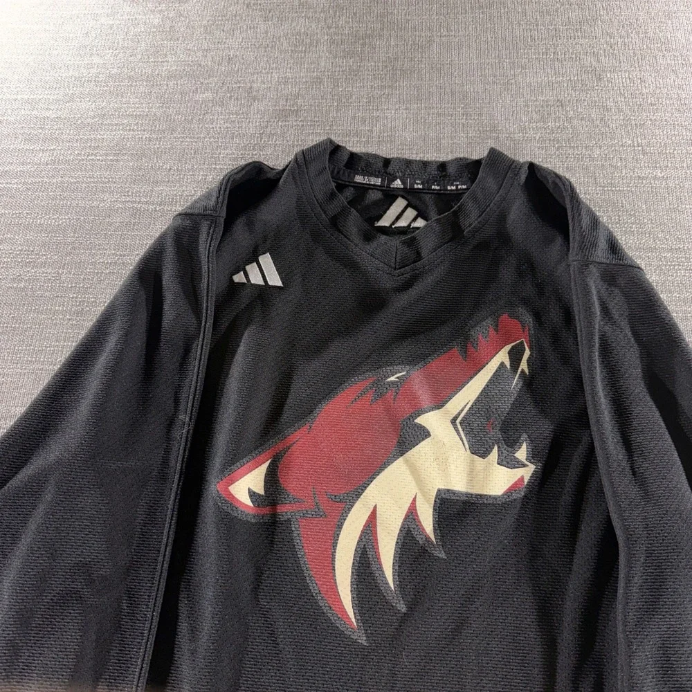 Adidas‎ Arizona Coyotes Hockey Jersey Youth S/M Black Excellent Sponsor Logos